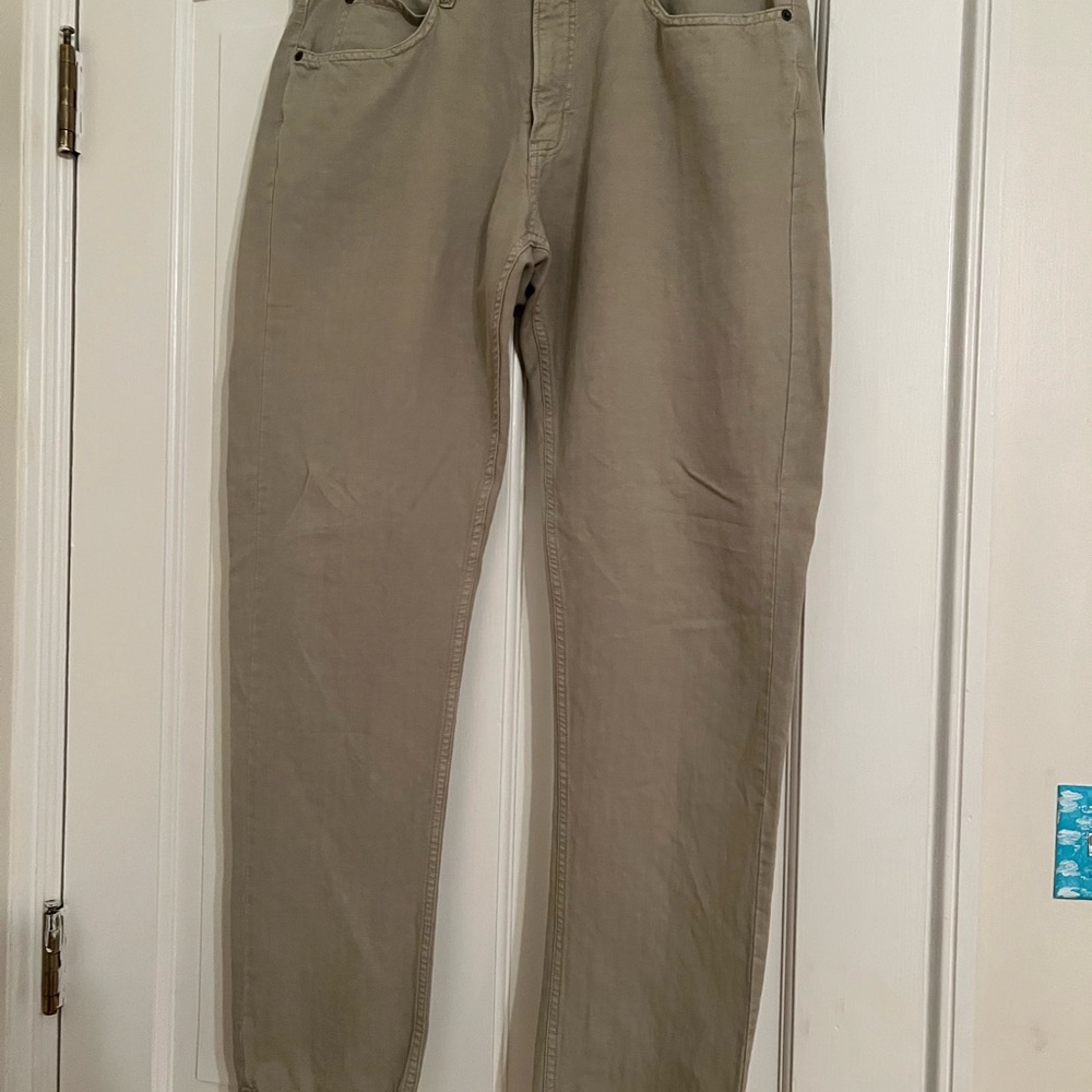 Billy Reid Men's flat front Jeans army green 36X32